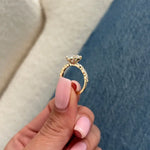 2 carat oval shape lab grown diamond ring with brilliant cut center stone in a classic engagement ring setting