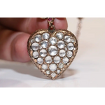 Natural rose cut diamond pendant with vintage design, elegant handmade fine jewelry necklace for women gift