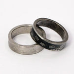 Classic gold couple rings set with subtle diamonds, timeless elegance.
