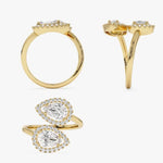 1.9 Ct TOI lab grown diamond ring in 18K gold, radiant cut, elegant engagement jewelry.