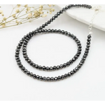 Black beads necklace with natural diamond engagement rings and luxury white gold fine jewelry designs