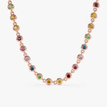 4.40 Ct genuine multicolour gemstone pendant necklace with vibrant colors and elegant design, ideal for unique fine jewelry and stylish everyday wear