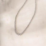 8.69 ct lab grown diamond tennis necklace with brilliant sparkling diamonds in a classic elegant fine jewelry design