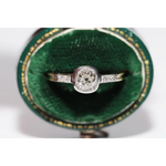 Premium lab grown ring round diamond solitaire in gold setting with elegant and classic look