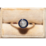 Fine lab grown ring with round cut diamond in gold solitaire style for engagement and daily wear