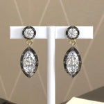 3.00 Ct Lab Grown Diamond Earrings Marquise-Round Cut Sparkling Statement Bridal Jewelry