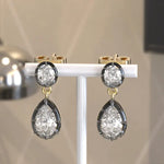 4.00 Ct oval pear cut lab grown diamond earrings minimalist everyday wear elegant fine jewelry sparkling design