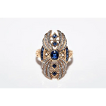 Modern lab created gemstone diamond ring with pear shape pink stone and white diamond accents
