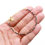 15.65 Ct black rough diamond bracelet with raw gemstone styling