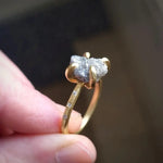 Unique 3.41 Ct grey Colored rough diamond ring with raw luxury jewelry styling