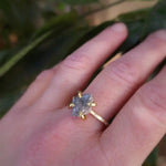 Unique 3.41 Ct grey Colored rough diamond ring with raw luxury jewelry styling