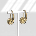 Elegant round lab grown diamond hoop drop earrings for women in white gold finish