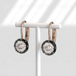 Elegant round lab grown diamond hoop drop earrings for women in white gold finish