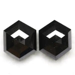 5.14 carat natural loose black hexagon cut diamond pair (10x8mm) – perfect for stunning Man made diamond engagement ring design