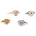 Custom gold initial signet ring for women, minimalist dainty alphabet jewelry gift idea