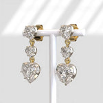Elegant lab grown diamond earrings with brilliant cut stones set in fine gold jewelry for women