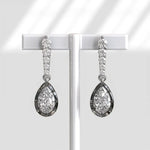 Vintage Pear-Round Cut 5.00 Ct Lab Grown Diamond Earrings Antique Style Elegant Fine Jewelry Gift