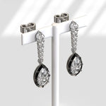 Vintage Pear-Round Cut 5.00 Ct Lab Grown Diamond Earrings Antique Style Elegant Fine Jewelry Gift