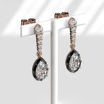 Vintage Pear-Round Cut 5.00 Ct Lab Grown Diamond Earrings Antique Style Elegant Fine Jewelry Gift