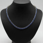 9.98 Ct round blue sapphire tennis necklace with brilliant gemstones in a luxury elegant fine jewelry design