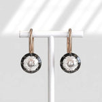Elegant round lab grown diamond hoop drop earrings for women in white gold finish
