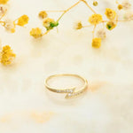 Stylish Chevron Lab Grown Diamond Ring Minimal V Band Luxury Jewelry