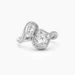 2.10 Ct TOI lab grown round diamond ring, 18K gold, modern design, elegant statement jewelry.