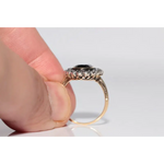 Lab created gemstone diamond ring with cushion cut pink stone and brilliant white diamond band