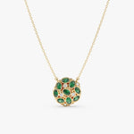 0.33 Ct genuine green and white gemstone pendant necklace with dual tone color and elegant design, perfect for fine jewelry and modern stylish wear