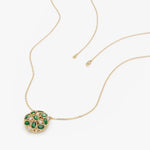 0.33 Ct genuine green and white gemstone pendant necklace with dual tone color and elegant design, perfect for fine jewelry and modern stylish wear