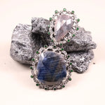 Victorian purple and blue gemstone pendant in sterling silver, antique diamond jewelry, 18th century inspired unique pendant gift