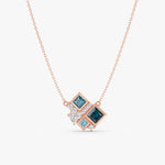 4.76 Ct Genuine Blue Diamond Necklace Elegant Minimalist Luxury Pendant Fine Jewelry for Women