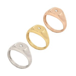 Elegant gold initial ring sleek signet style personalized jewelry for women minimal