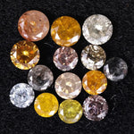 14 Pcs Round Cut Diamond Lot Mix Colored Diamond Lot Loose Natural Diamond Use For Jewerly