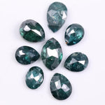 2.82 carat natural rustic pear and oval cut blue diamonds – 8 piece rose cut treated blue loose diamond lot for jewelry – Jay Amar Gems