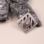 Antique vintage square cut pendant, Art Deco 1880s handmade jewelry, unique vintage style pendant gift for her
