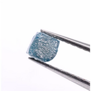 0.35 Ct Natural Blue Rough Diamond Cube Shape Uncut Raw Stone For Custom Jewerly