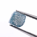 0.35 Ct Natural Blue Rough Diamond Cube Shape Uncut Raw Stone For Custom Jewerly