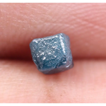 0.35 Ct Natural Blue Rough Diamond Cube Shape Uncut Raw Stone For Custom Jewerly