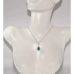 2 CT lab created green gemstone pendant necklace with elegant green stone and fine jewelry setting for women