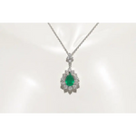 2 CT lab created green gemstone pendant necklace with elegant green stone and fine jewelry setting for women