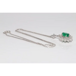 2 CT lab created green gemstone pendant necklace with elegant green stone and fine jewelry setting for women