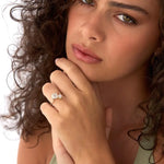 2.10 Ct TOI lab grown round diamond ring, 18K gold, modern design, elegant statement jewelry.