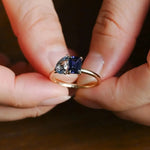2.03 Ct MOI lab created oval diamond ring, sleek gold band, sophisticated luxury jewelry.