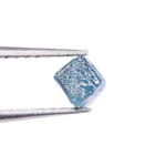 0.35 Ct Natural Blue Rough Diamond Cube Shape Uncut Raw Stone For Custom Jewerly