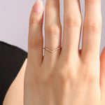 Thin V ring minimalist chevron gold ring dainty stacking ring elegant simple jewelry for everyday wear