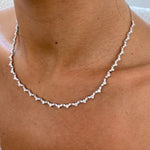 14.66 Ct moissanite round diamond white tennis necklace sparkling luxury jewelry elegant bridal style