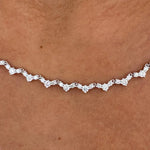 14.66 Ct moissanite round diamond white tennis necklace sparkling luxury jewelry elegant bridal style
