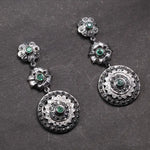 Art Deco celestial star pendant necklace with diamond circle charm, handmade dainty astrology jewelry gift for her