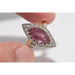 Classic lab created gemstone ring with oval amethyst stone and sparkling diamond band